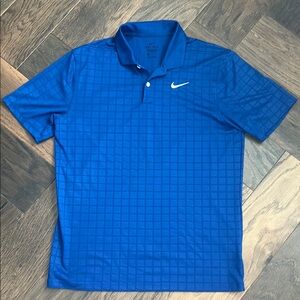 Nike Men's Blue Golf Polo Checkered Shirt size Medium